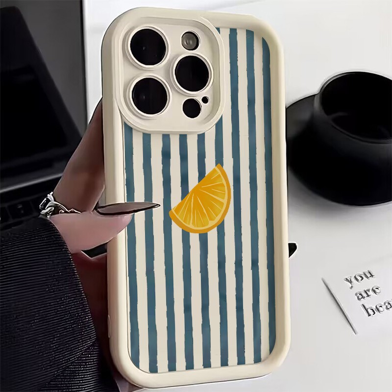 Xiaomi Redmi Note 13 - ストライプレモンスライス柄スマホケース Xiaomi Redmi Note 14 Pro